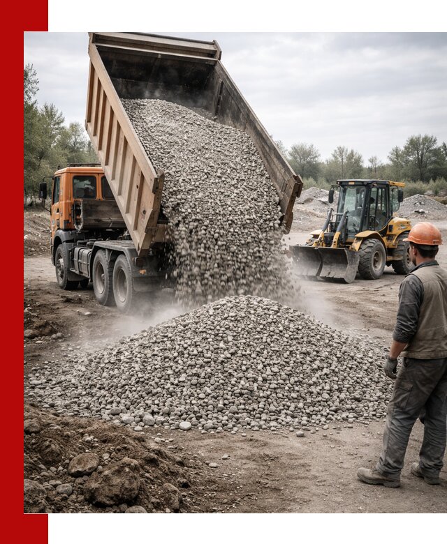 Доставка щебня в Киржаче крупными и мелкими фракциями