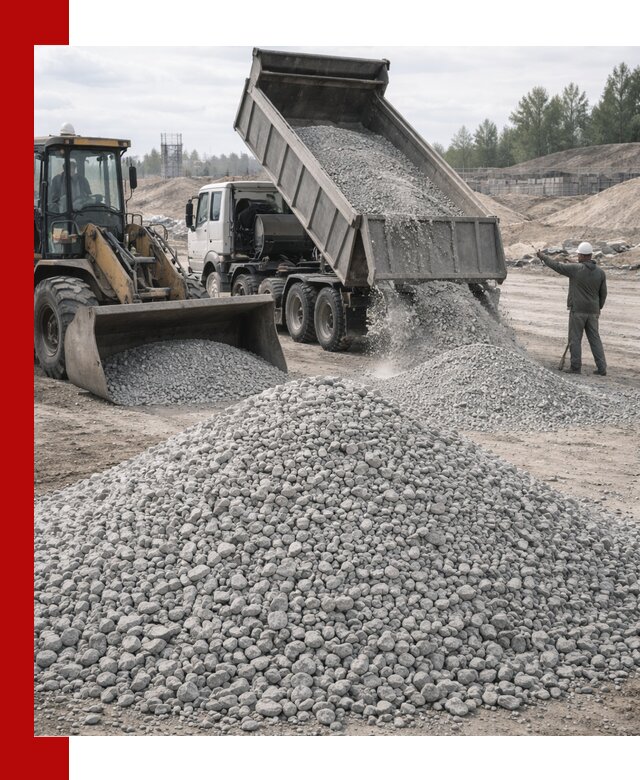 Доставка известнякового щебня фр. 5–20 в Киржаче