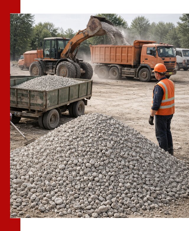 Доставка известнякового щебня фракция 20–40 в Киржаче