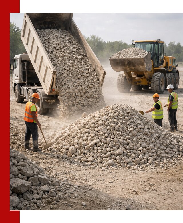 Доставка известнякового щебня фр. 40-70 в Киржаче