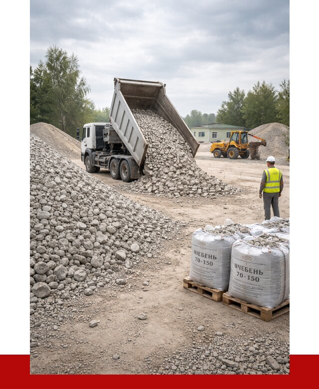 Известняковый щебень фракция 70-150 в Киржаче от 1289 р. | ПРОНЕРУДКрж