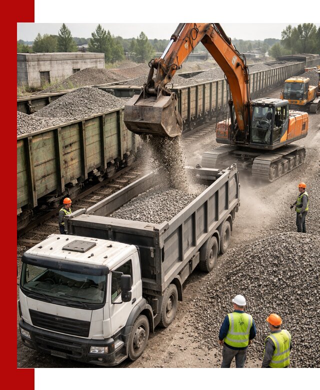 Железнодорожный щебень фракция 25–60 для поставок в Киржаче