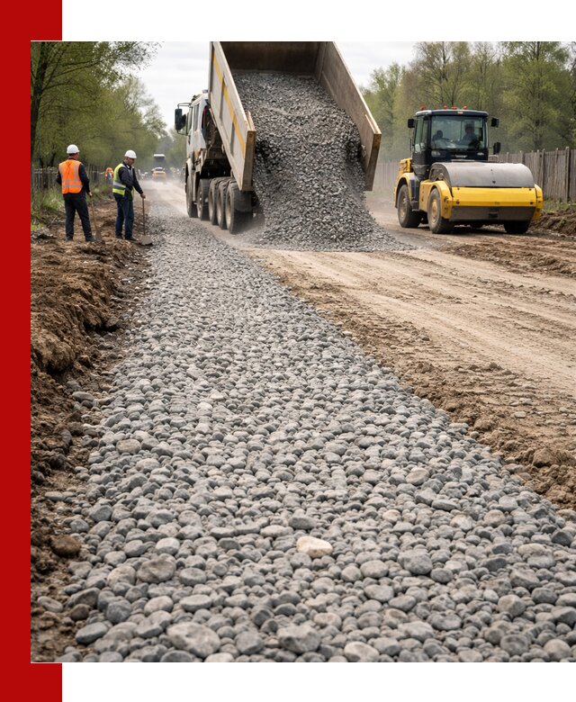Доставка щебня для отсыпки дорог в Киржаче высокого качества