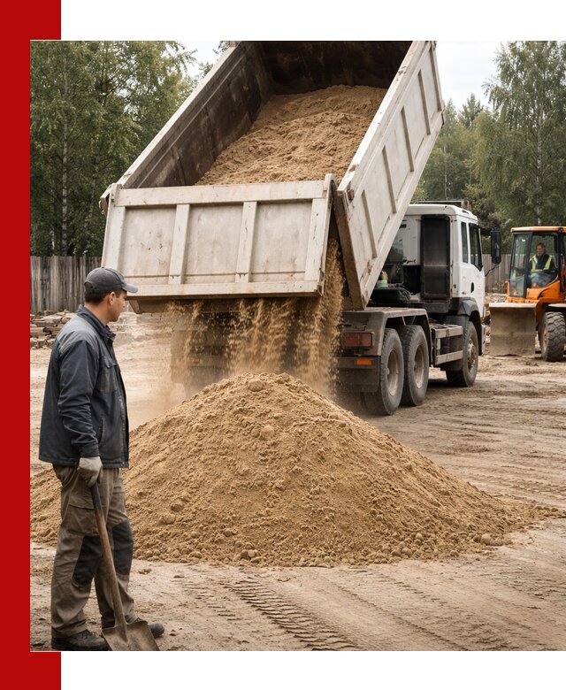 Доставка и продажа песка с разгрузкой в Киржаче