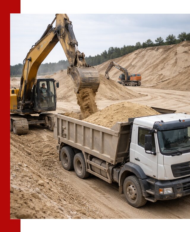 Доставка карьерного песка с самосвалами и разгрузкой в Киржаче