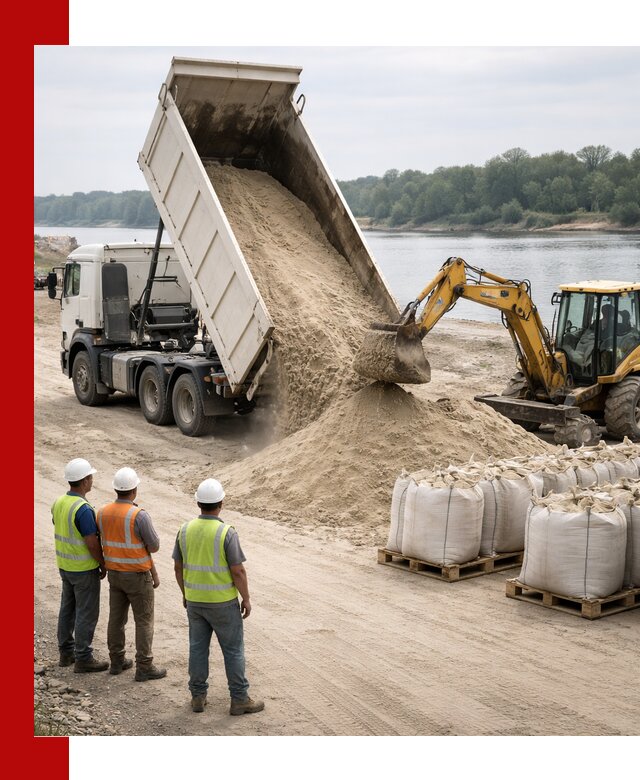Доставка речного песка в Киржаче самосвалами и погрузкой