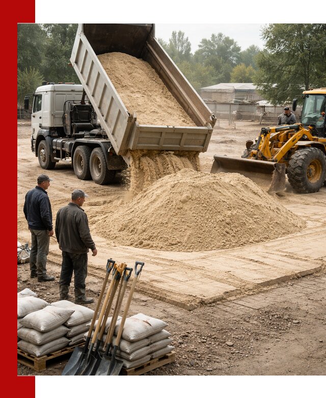 Доставка мытого песка в Киржаче с самосвалами по выгодной цене