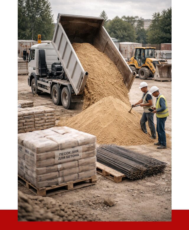 Песок для бетона в Киржаче от 2578 р. с доставкой, ПРОНЕРУДКрж