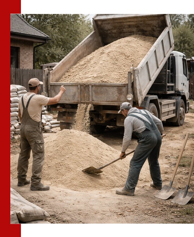 Песок для штукатурки с доставкой в Киржаче качественный и чистый