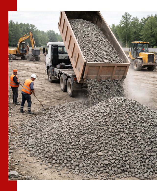 Доставка гравия фракции 40-70 в Киржаче оптом и в розницу