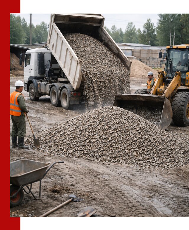 Мытый гравий с доставкой в Киржаче от карьера до участка