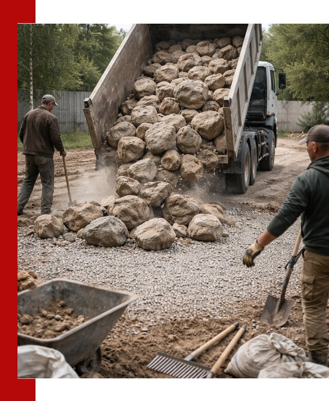 Доставка и укладка булыжника в Киржаче
