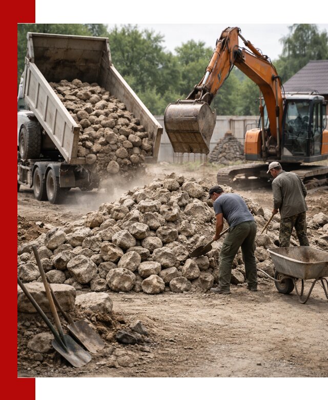 Доставка и разгрузка бутового камня в Киржаче