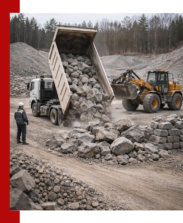 Доставка и продажа бутового гранитного камня в Киржаче