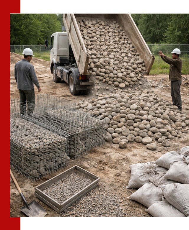 Камень для габионов фракция 70–151 в Киржаче