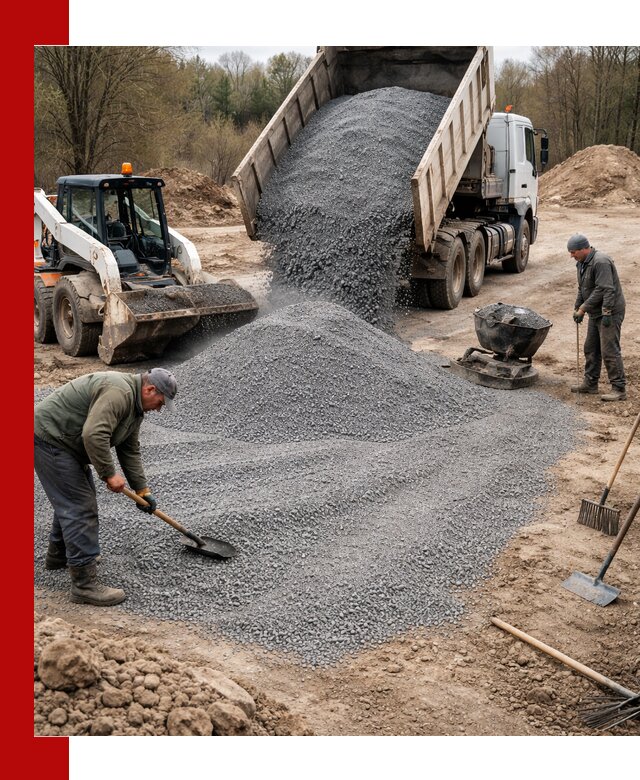 Отсев для подсыпки в Киржаче — доставка и подсыпка на участок