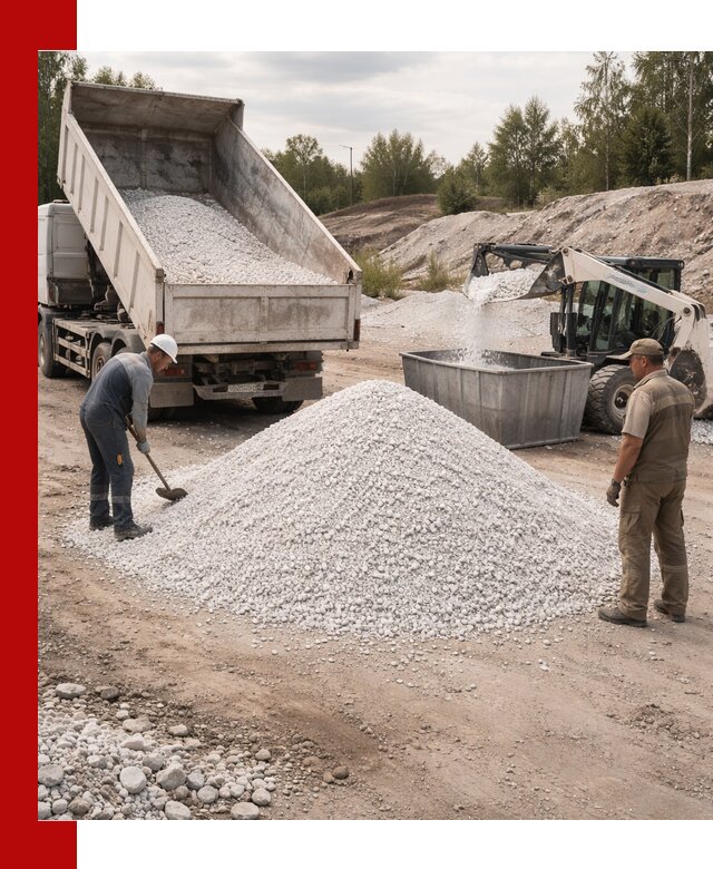 Доставка и продажа белой мраморной крошки в Киржаче