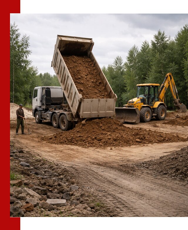 Доставка суглинка самосвалами в Киржаче подсыпка и планировка