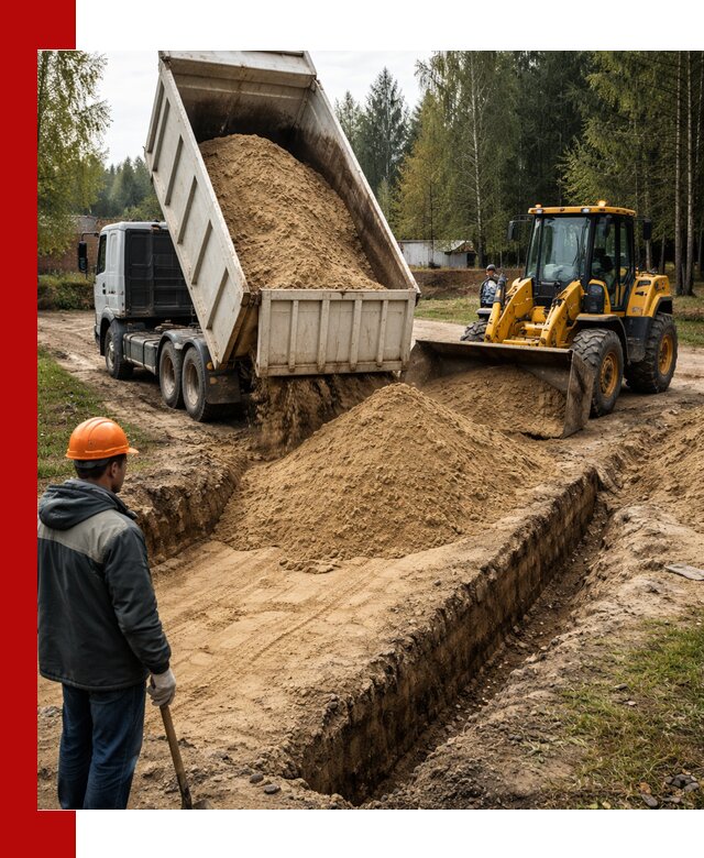 Доставка песчаного грунта в Киржаче для строительных работ