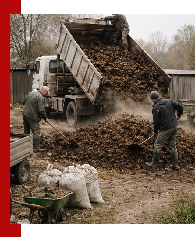 Доставка коровьего навоза самосвалом в Киржаче