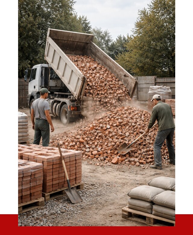 Бой кирпича в Киржаче с доставкой от 4330 руб/куб | ПРОНЕРУДКрж