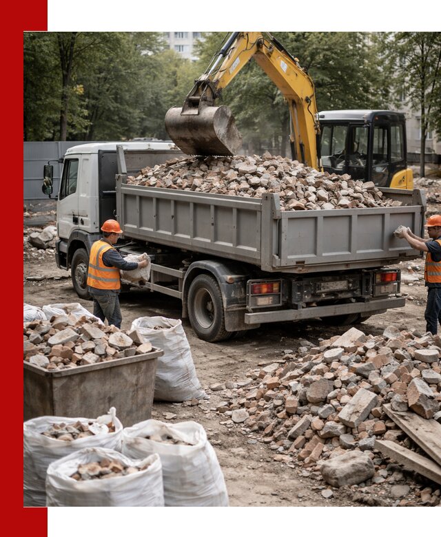Вывоз строительного мусора в Киржаче с самосвалами и контейнерами