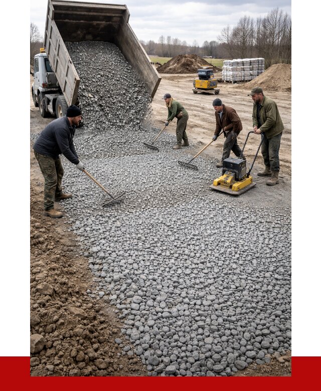 Устройство щебеночной подушки в Киржаче от 4640 р. ПРОНЕРУДКрж